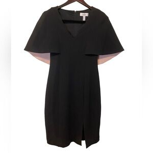 BADGLEY Mischka cape sheath dress size 2 luxury NWOT